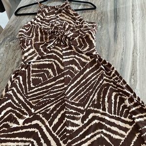 Jones New York sz 12 stretchy animal sexy dress long beaded straps. Awesome